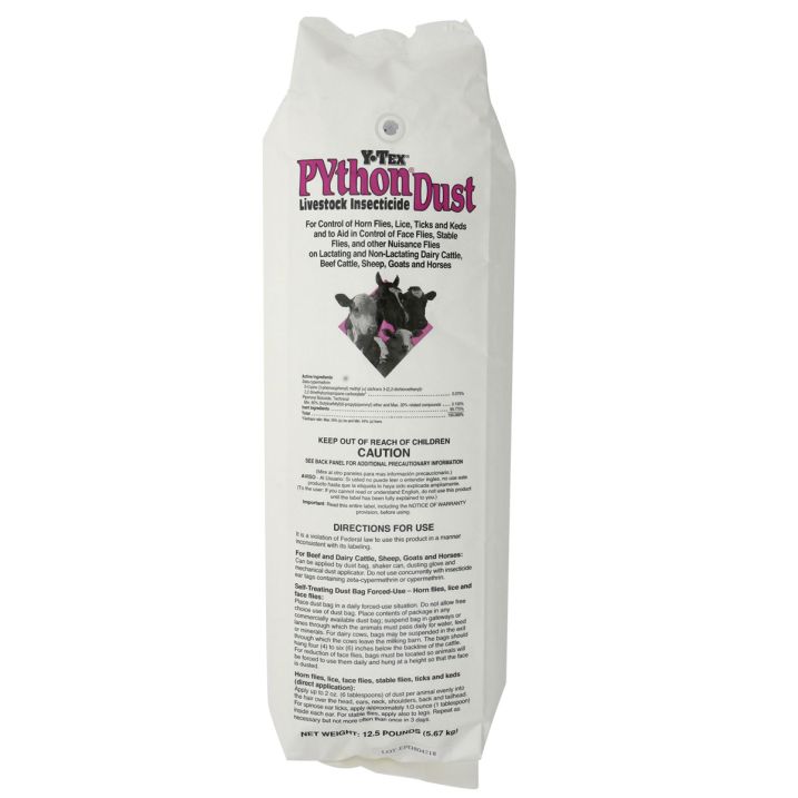 Python Dust Livestock Insecticide Dust Bag Refill - 4 x 12.5 lb