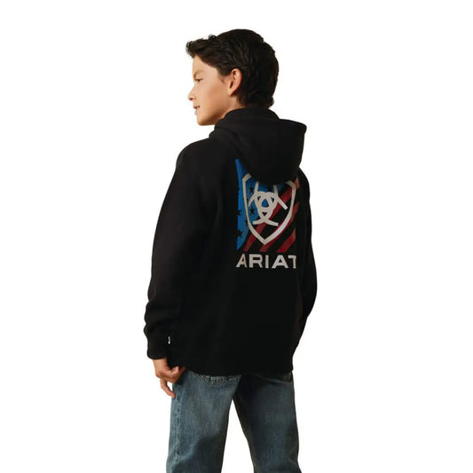 $15: Ariat Boy’s Americana Black Hoodie XSmall Sale Boy’s Pullover