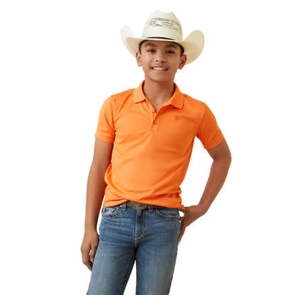 $15: Ariat Boy’s TEK Polo Shirt Small / Celosia Orange Sale Boy’s T-Shirt