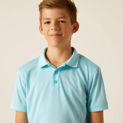 $15: Ariat Boy’s TEK Polo Shirt Small / Cenote Aqua Sale Boy’s T-Shirt