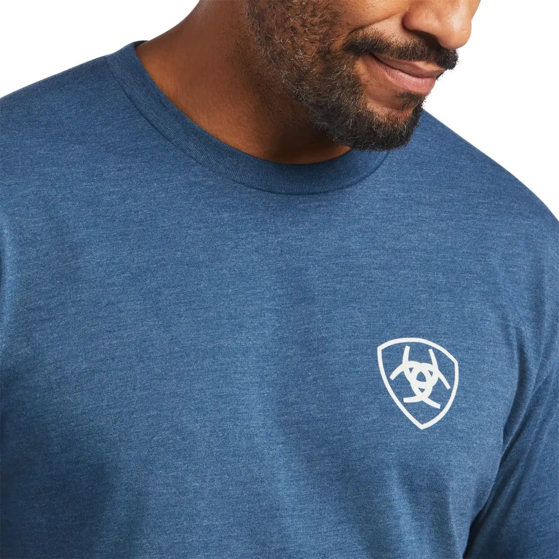 $15: Ariat Men’s Rope Shield Sailor Blue Heather T-Shirt Sale Men’s T-Shirt