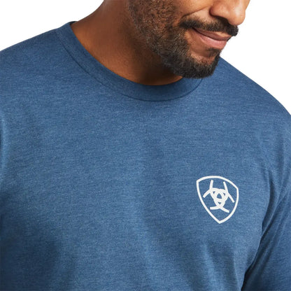 $15: Ariat Men’s Rope Shield Sailor Blue Heather T-Shirt Sale Men’s T-Shirt