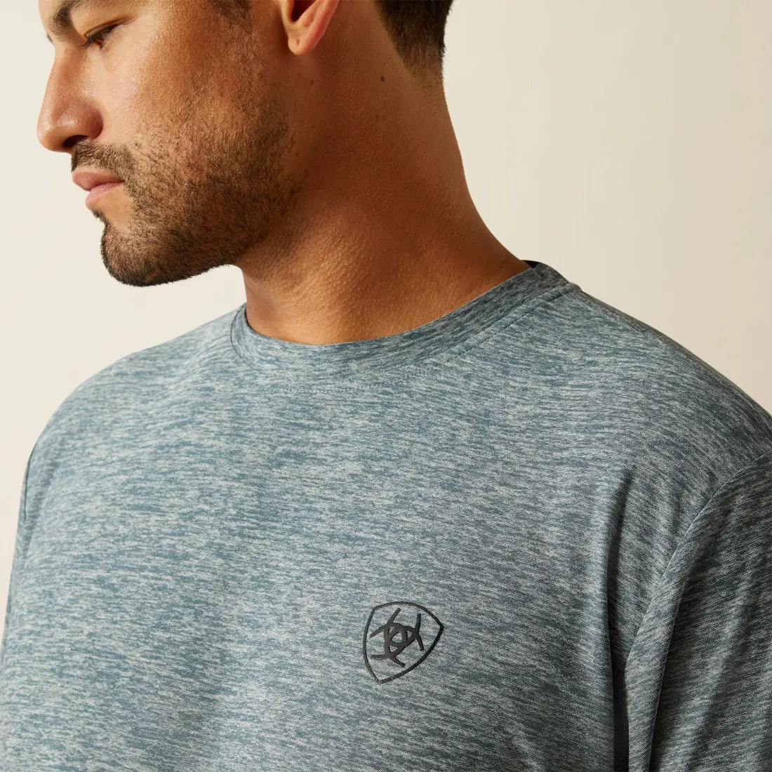 $15: Ariat Men’s TEK Newsboy Blue Vertical Gradient Charger T-Shirt Medium Sale Men’s T-Shirt