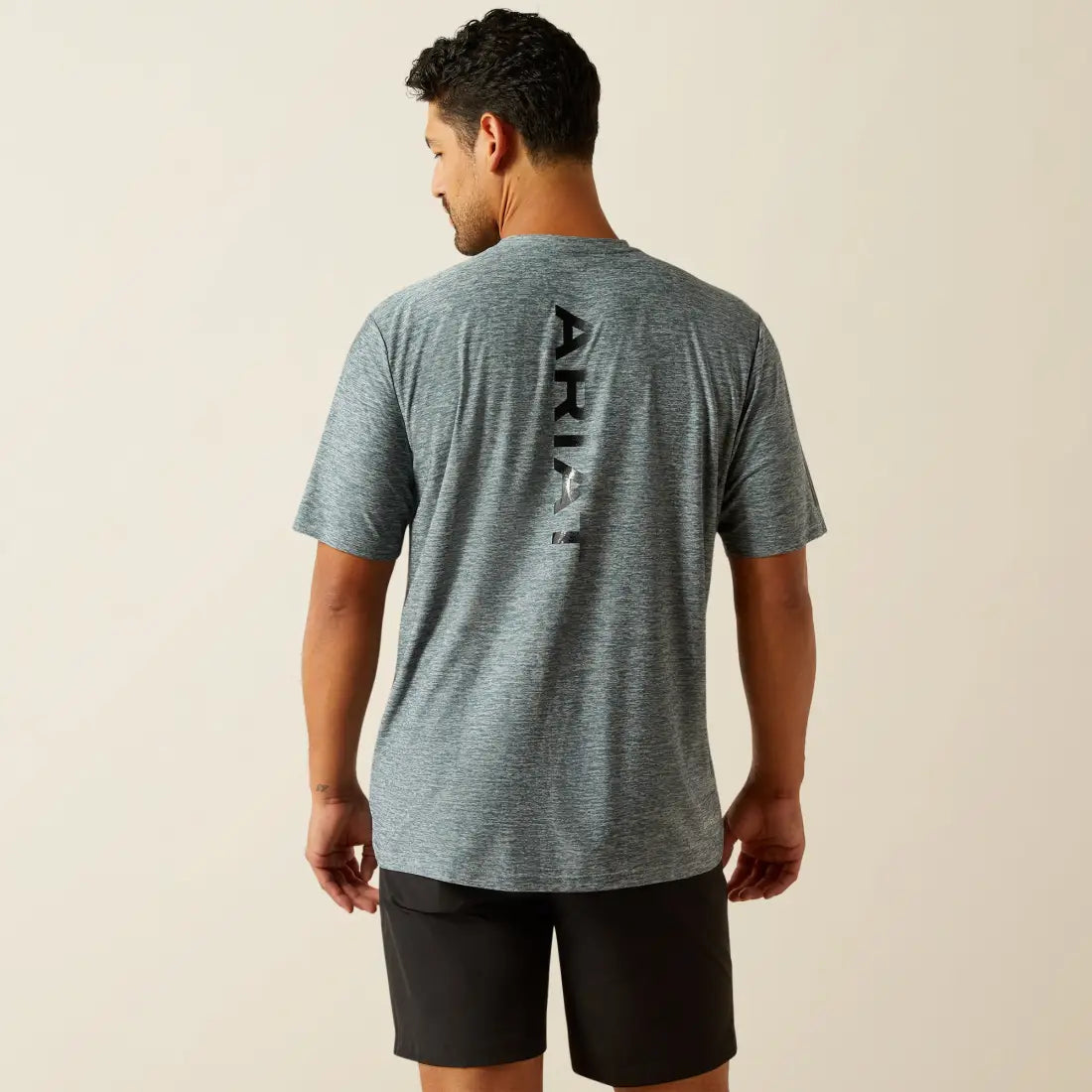 $15: Ariat Men’s TEK Newsboy Blue Vertical Gradient Charger T-Shirt Medium Sale Men’s T-Shirt