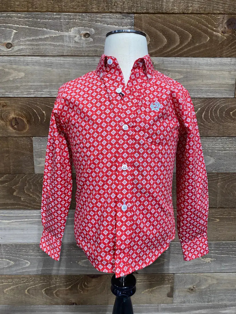 $15: Cinch Boy’s Infant Red Diamond Western Shirt Boy’s Infant