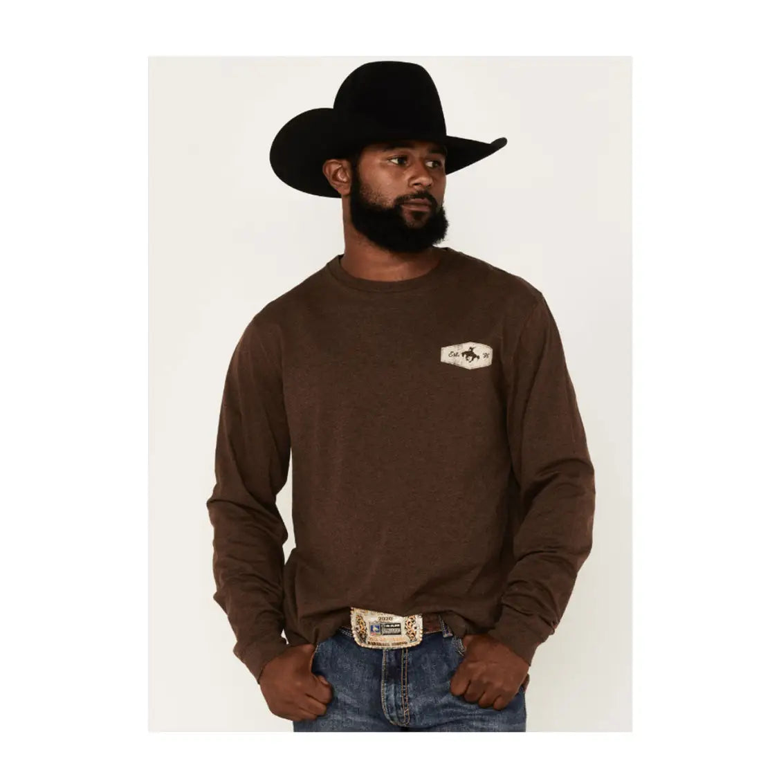 $15: Cinch Men’s Graphic Logo Brown With Cream T-Shirt Sale Men’s T-Shirt