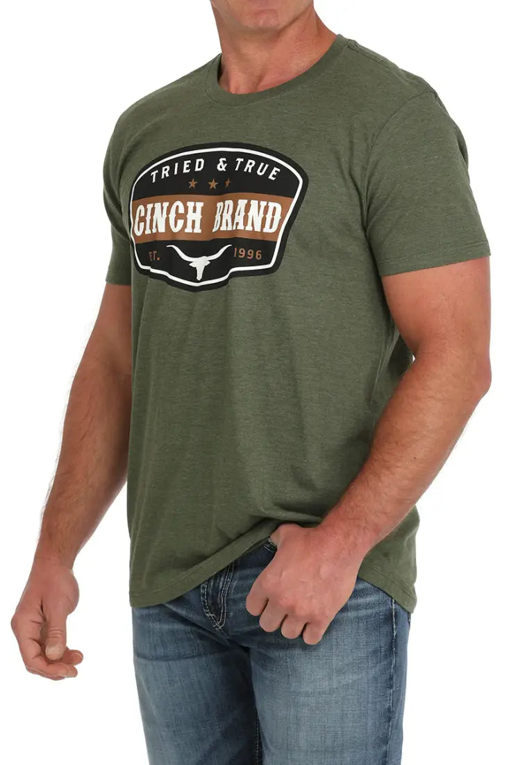 $15: Cinch Men’s Olive Tried & True T-Shirt Small Sale Men’s T-Shirt
