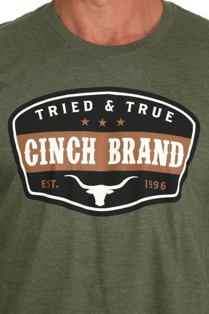 $15: Cinch Men’s Olive Tried & True T-Shirt Small Sale Men’s T-Shirt
