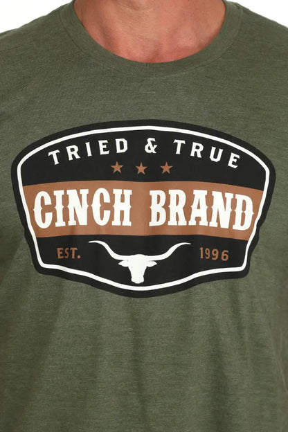 $15: Cinch Men’s Olive Tried & True T-Shirt Small Sale Men’s T-Shirt