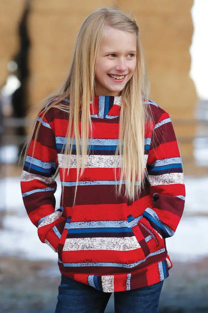 $15: Cruel Girl’s Red Striped Hoodie Sale Girl’s Pullover