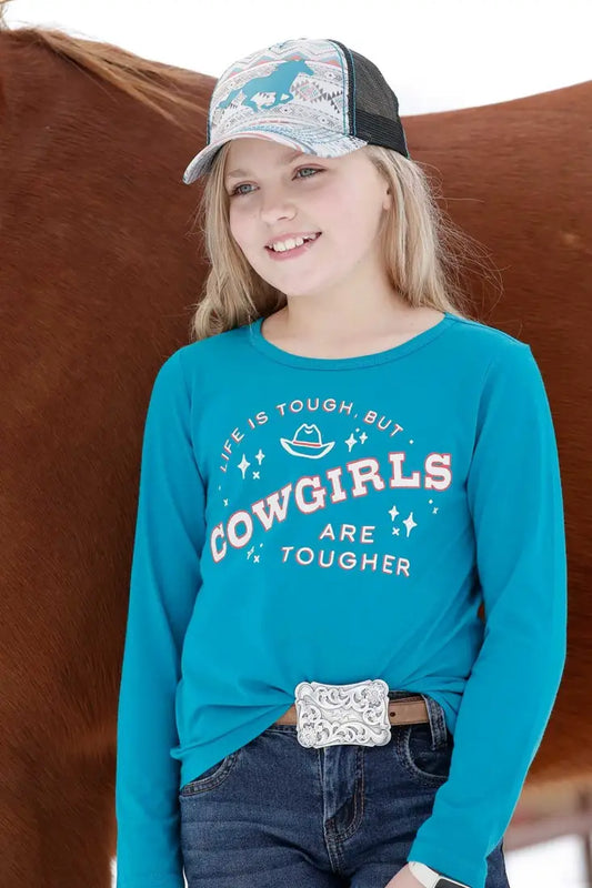 $15: Cruel Girl’s Teal Life Long Sleeve T-Shirt XSmall Sale Girl’s T-Shirt