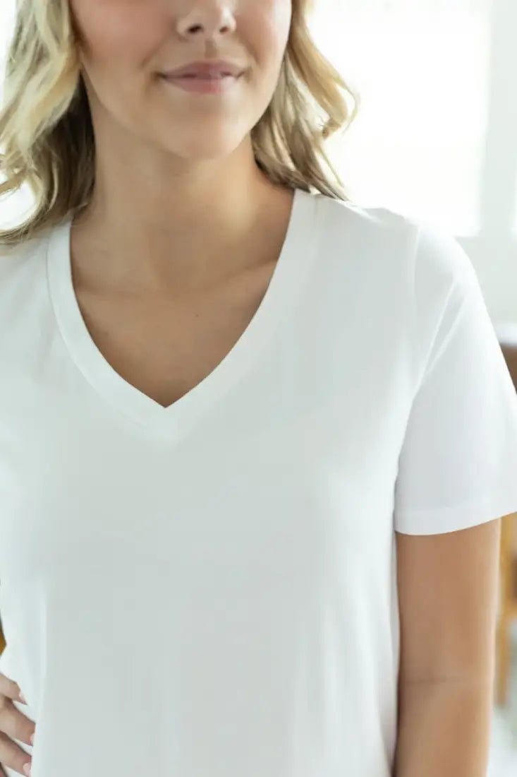 $15: Michelle Mae Women’s White Olivia T-Shirt Sale Women’s T-Shirt