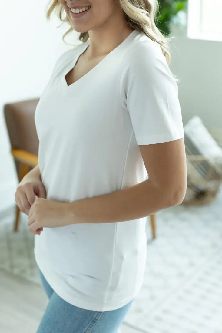 $15: Michelle Mae Women’s White Olivia T-Shirt Sale Women’s T-Shirt