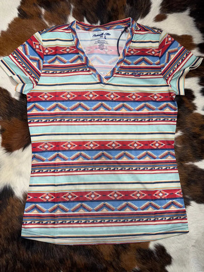 Panhandle Women’s Performance Mesh T-Shirt XSmall / Light Navy/Mint/Red Sale Women’s T-Shirt