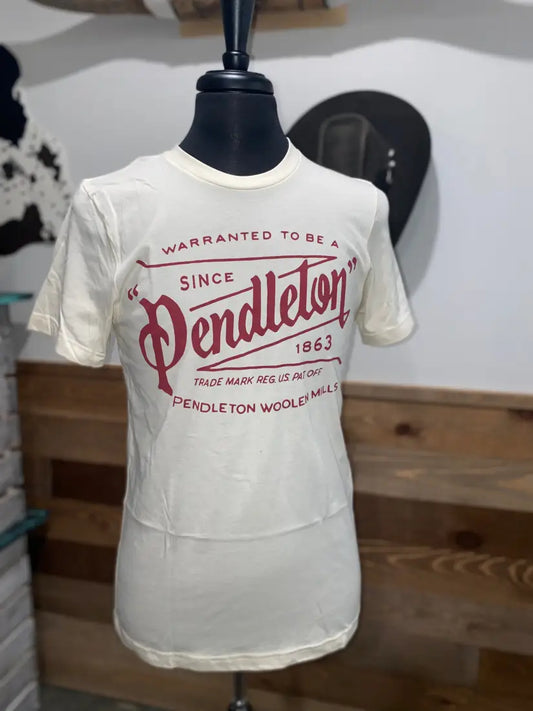 $15: Pendleton Men’s Mills Archive Logo T-Shirt Medium / Natural/Maroon Sale Men’s T-Shirt