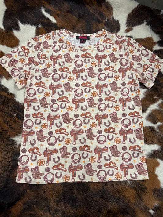 Rock & Roll Women’s Western All Over Print T-Shirt Large Sale Women’s T-Shirt