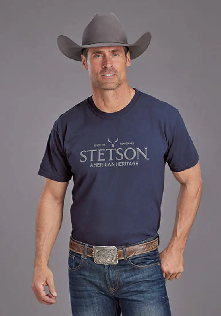 $15: Stetson Men’s Navy American Heritage T-Shirt Small Sale Men’s T-Shirt