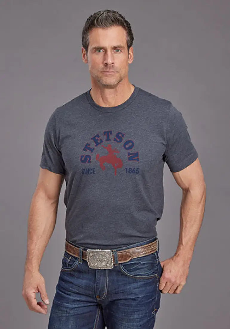 $15: Stetson Men’s Rider & Bronc T-Shirt Small Sale Men’s T-Shirt