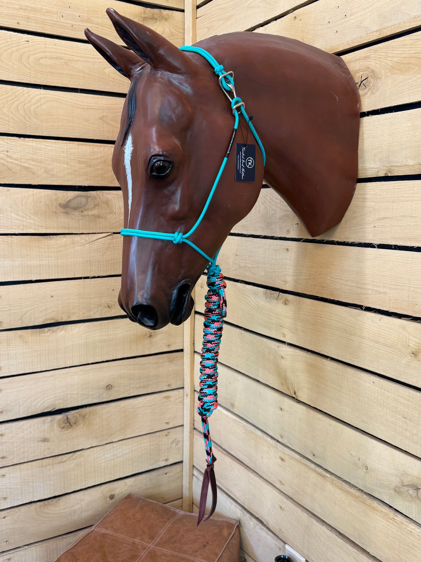 Twisted Knot Halters Rope Halter w/ Easy Off Clip & Lead