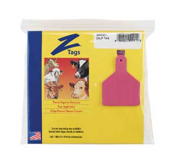 Z Tag No-Snag One Piece Calf Ear Tags - Blank 25 Count