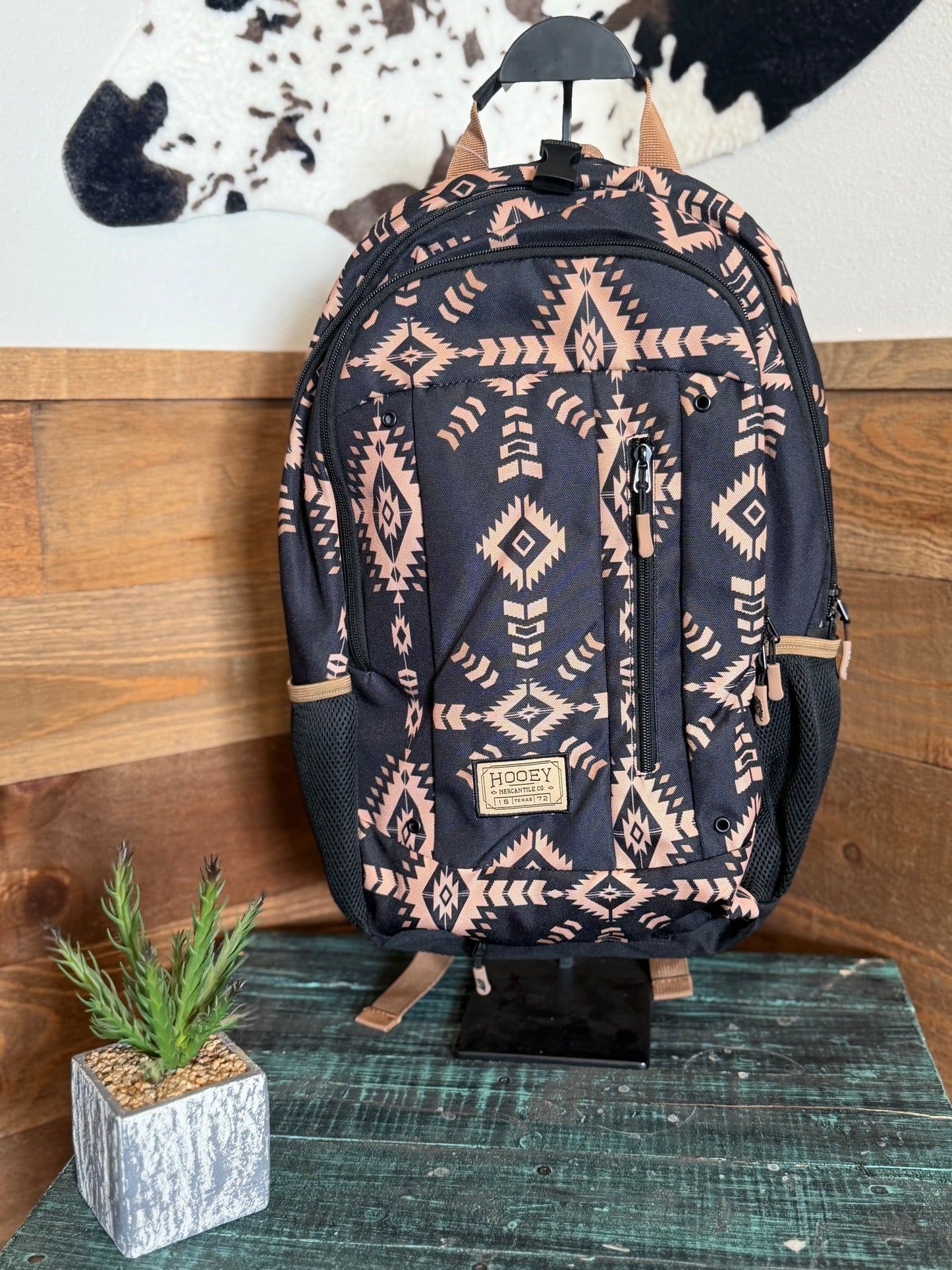 Hooey Rockstar Backpack : Black/Tan Aztec