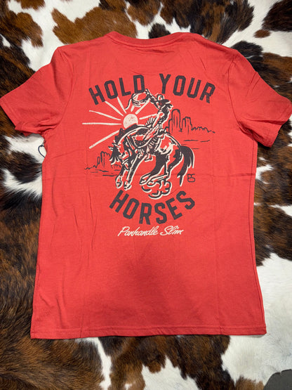 Panhandle Men's Rust Hold Your Horses T-Shirt