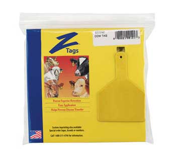 Z Tag No-Snag One Piece Cow Ear Tags - Blank 25 Count