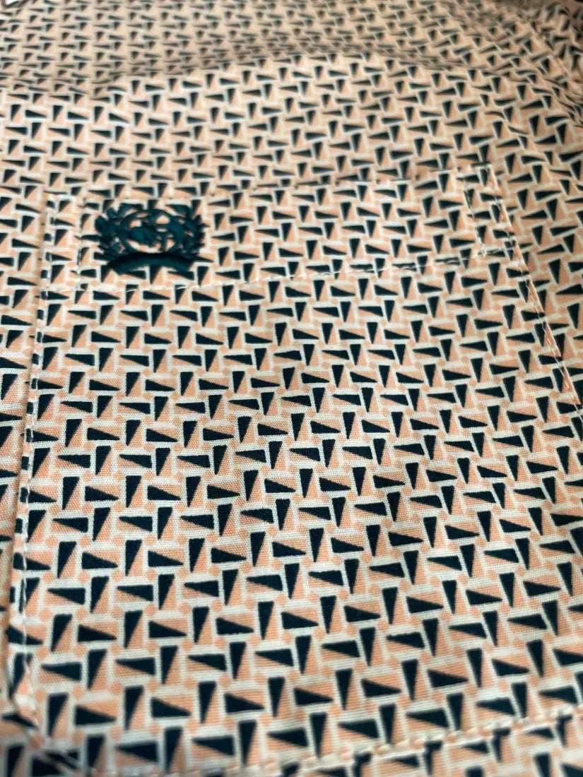 Cinch Boy’s Light Pink & Navy Triangle Western Shirt XSmall Sale Boy’s Western