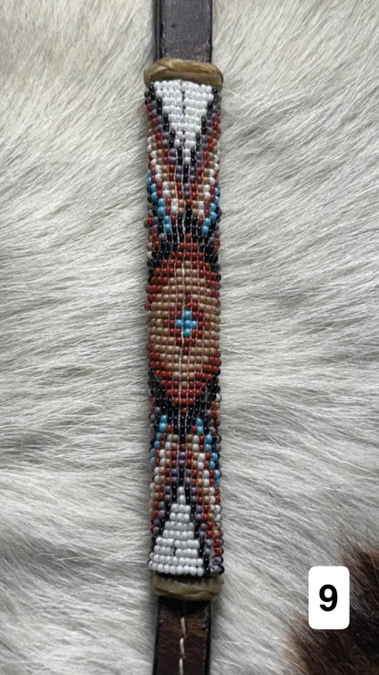 CST Leather Over & Under Whip - Beaded