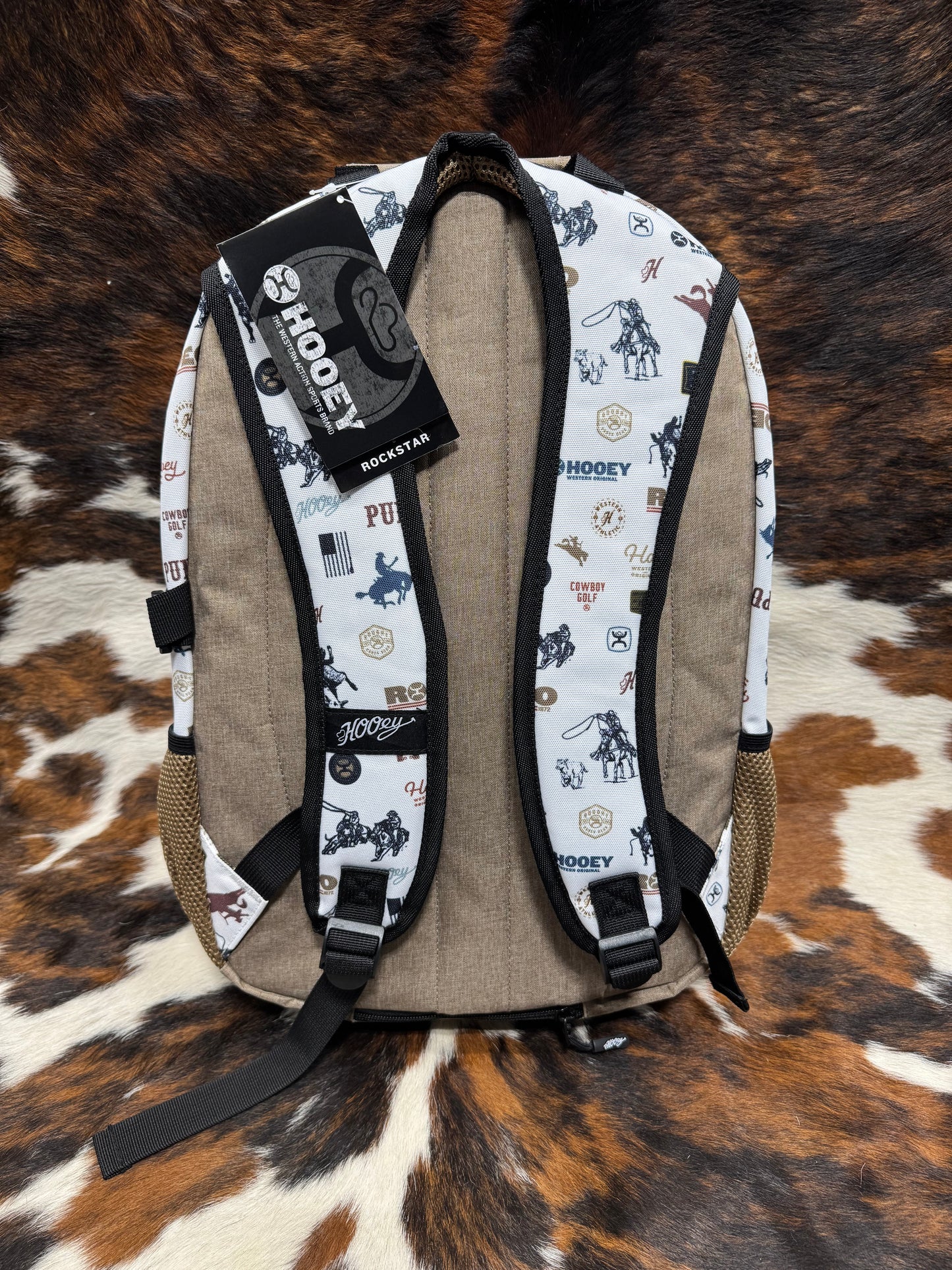 Hooey Rockstar Cream & Multi Rodeo Print Backpack