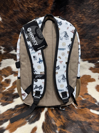 Hooey Rockstar Cream & Multi Rodeo Print Backpack