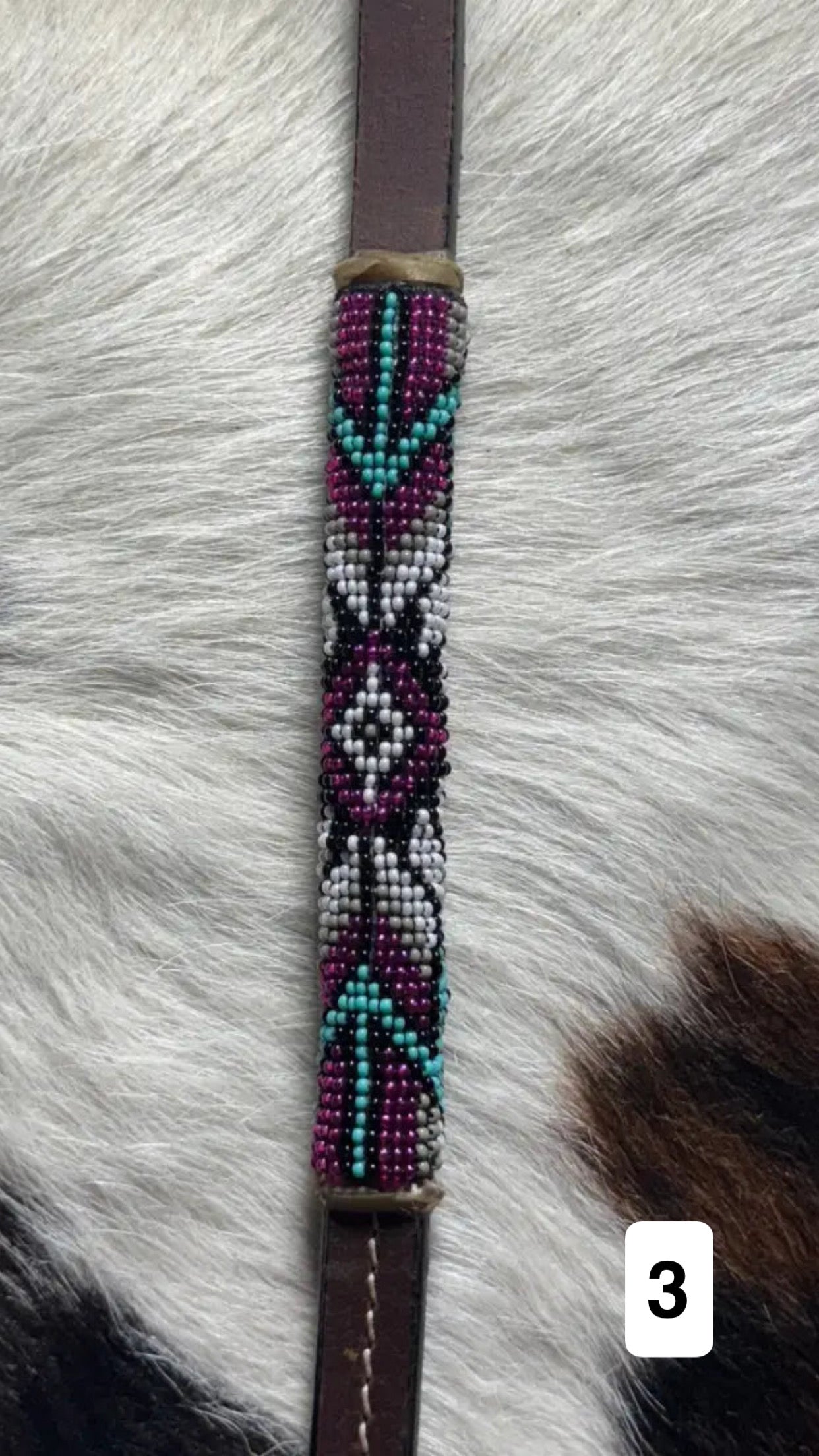 CST Leather Over & Under Whip - Beaded