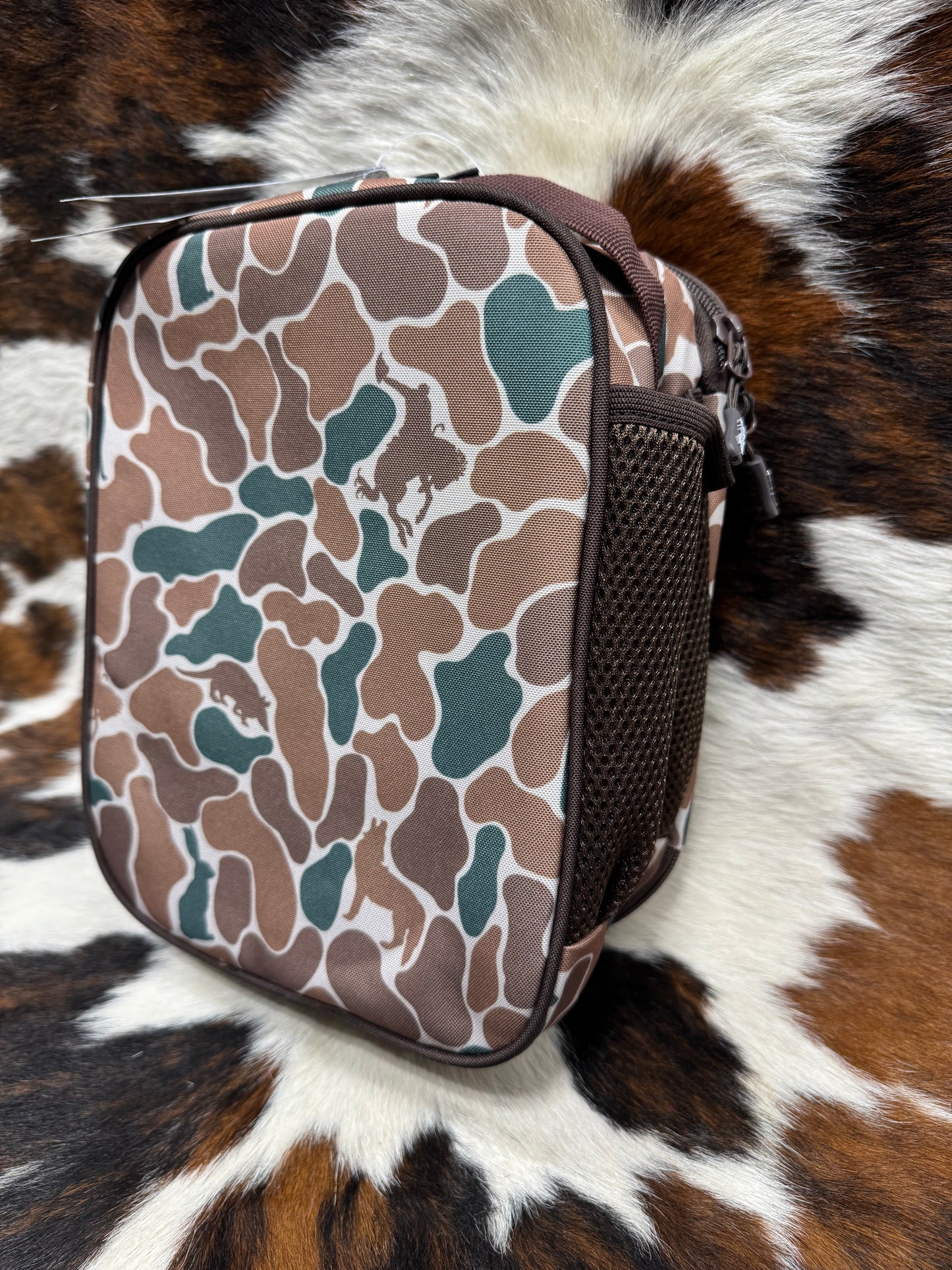 Hooey Brown & Green Camo w/ Animals Lunchbox