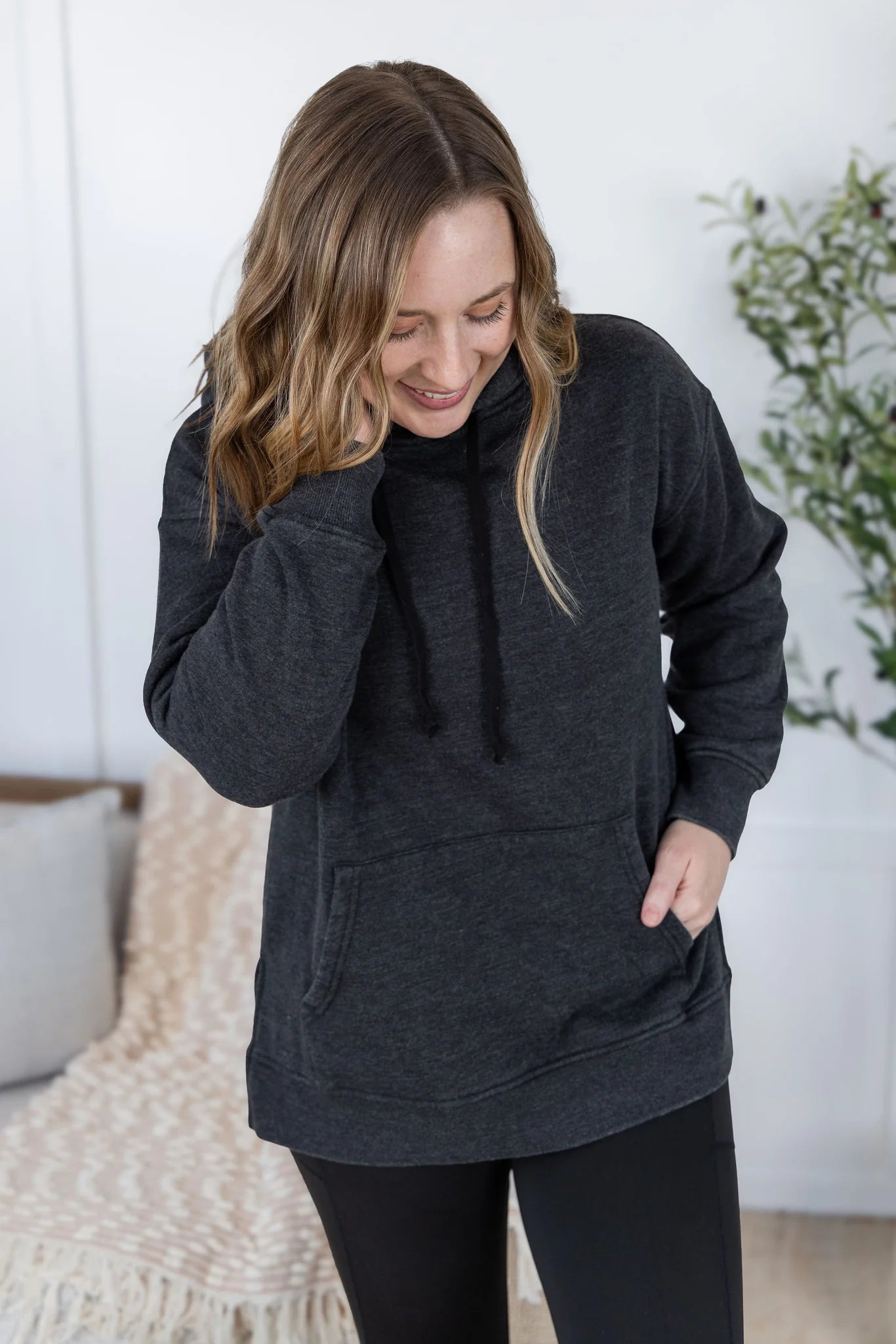 Michelle Mae Women's Black Vintage Wash Hoodie