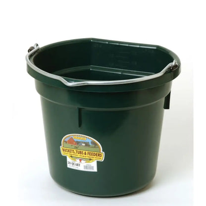 20 Quart Flat Back Plastic Bucket Green Bucket