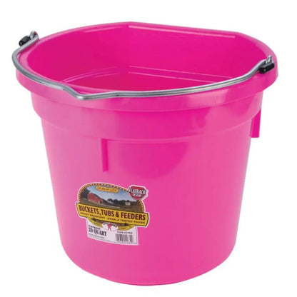 20 Quart Flat Back Plastic Bucket Hot Pink Bucket
