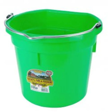 20 Quart Flat Back Plastic Bucket Lime Green Bucket