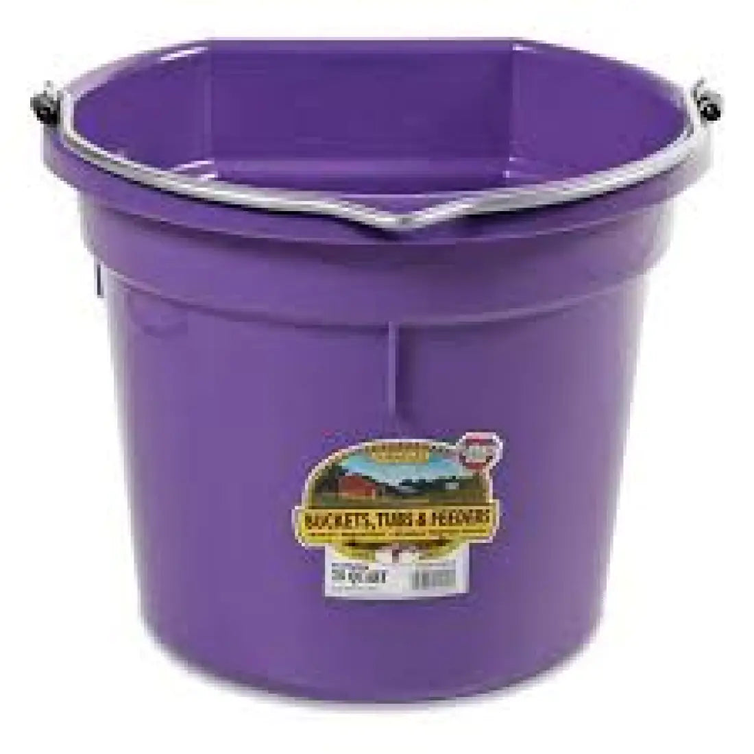 20 Quart Flat Back Plastic Bucket Purple Bucket
