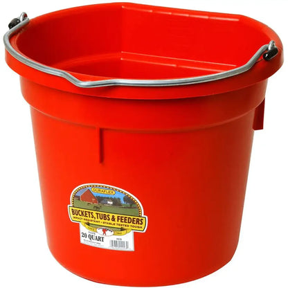 20 Quart Flat Back Plastic Bucket Red Bucket
