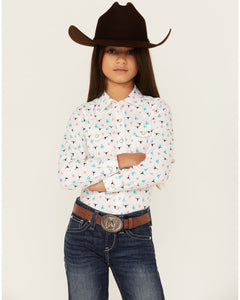 Ariat Girl's Steerhead Cactus Western Shirt
