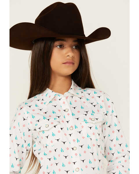 Ariat Girl's Steerhead Cactus Western Shirt