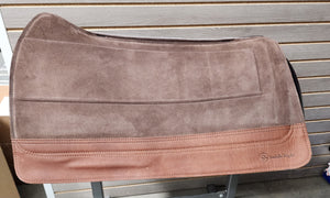 SaddleRight Saddle Pad 30" x 32" - Brown Suede & Mahogany Grizzly