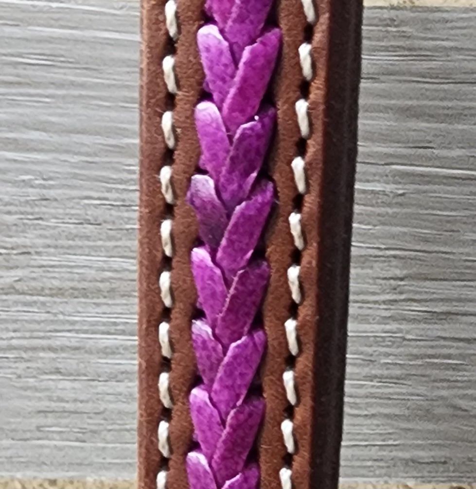 Circle Y Leather Over & Under Whip - Braided Rawhide Accent