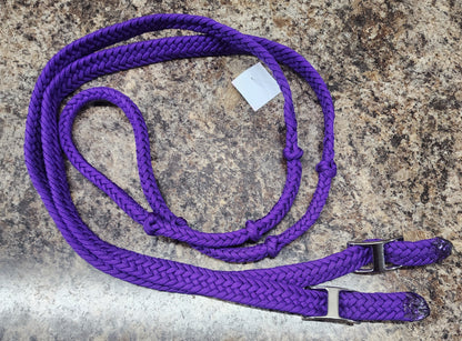 Jerry Beagley Round Braid Knotted Barrel Reins