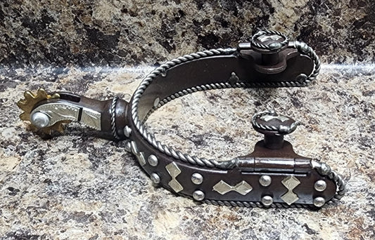 CST Antique Brown Roper Diamond and Rope Ladies Spurs