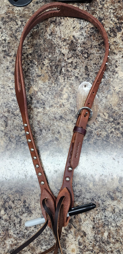 Cowperson Tack Slit Ear Headstall - Dots