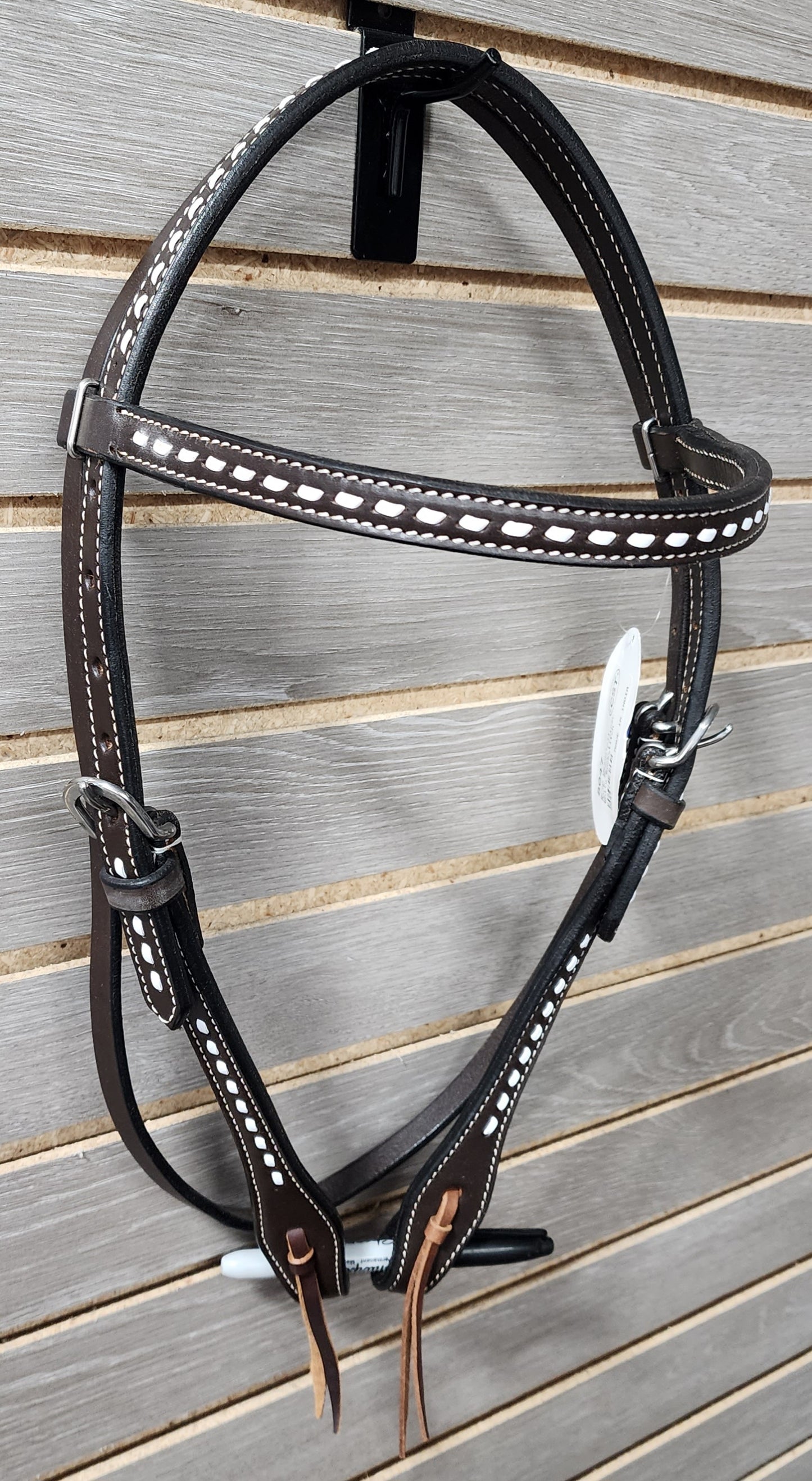 CST Browband Headstall - Dark Brown with Buck Stitch