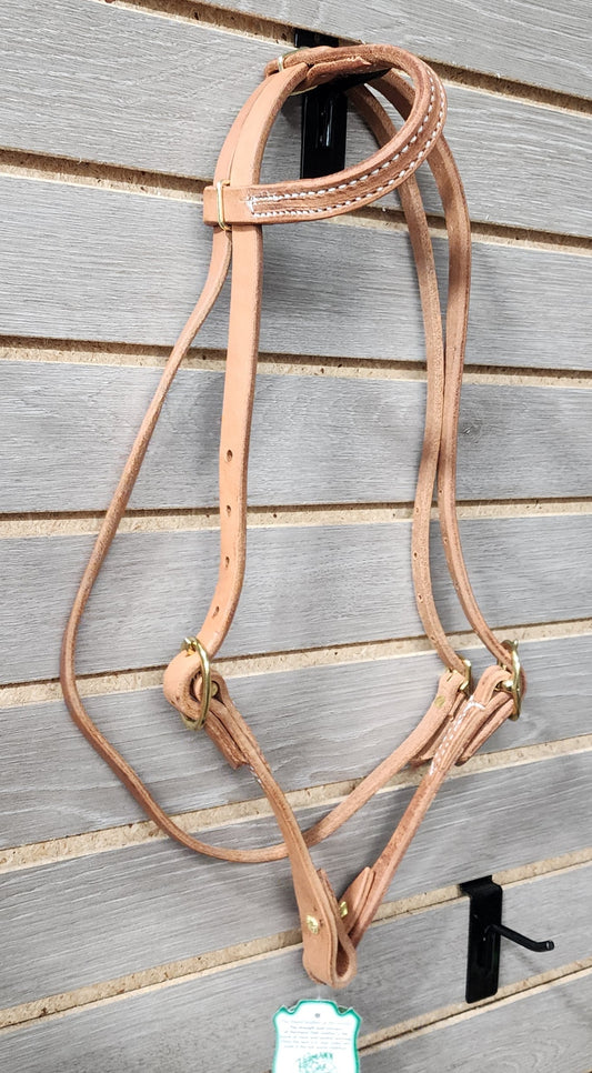 Berlin One Ear Headstall with Throatlatch & Chicago Screw Ends