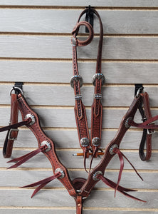 Rafter S. "Turquoise Dots and Blood Knots" Tack Set
