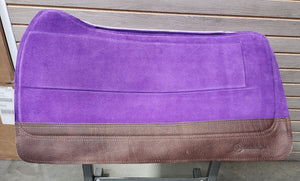 SaddleRight Saddle Pad 32" x 30" - Purple Suede & Chocolate Grizzly